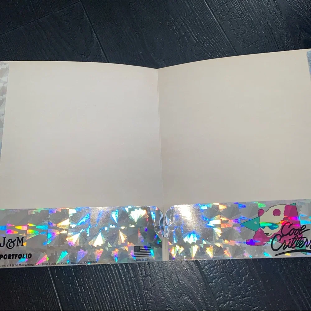 Vintage 1991 J&M School‎ Folder Portfolio Cool Critters Metallic